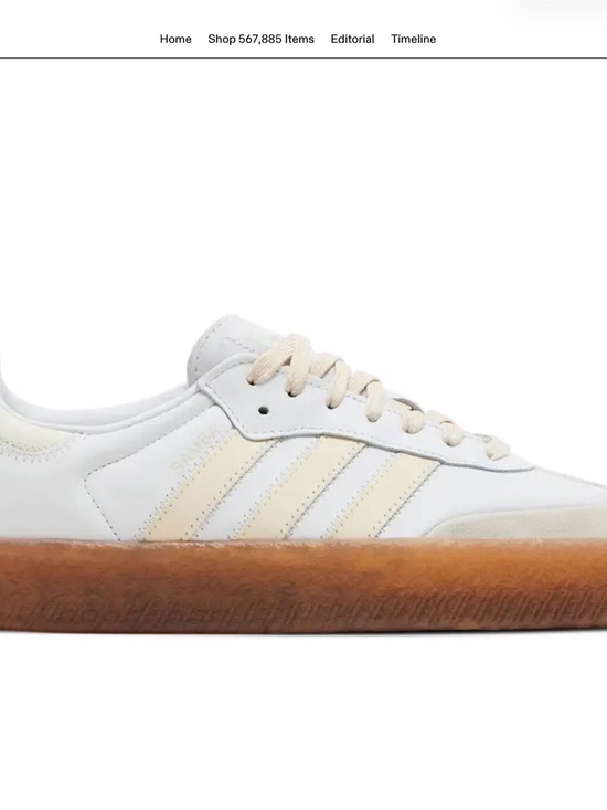 adidas Shoes - adidas Samba Leather Sneaker in White and Cream with Gum Sole